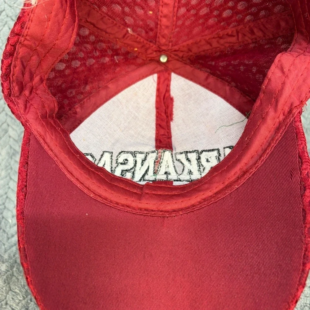 Arkansas Razorbacks Hat Red Textured Mesh Adjustable Strapback Cap NCAA